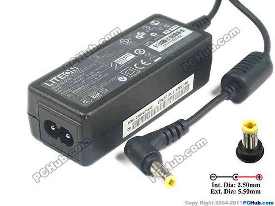 117734 LITE-ON PA-1400-11 AC Adapter - NEW Original 19V 2.1A, 5.5/2.5mm, 2-Prong, New LITE-ON PA-1400-11 AC Adapter - NEW Original 
