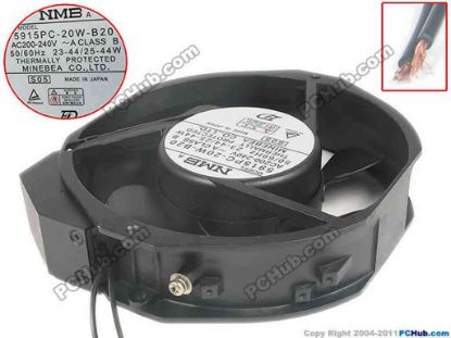 118018 NMB-MAT / Minebea 5915PC-20W-B20 Server - Round Fan S05, dia172x172x38, 2pin, 240V 44W NMB-MAT / Minebea 5915PC-20W-B20 Server - Round Fan 