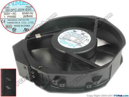 118021 NMB-MAT / Minebea 5915PC-20W-B30 Server - Round Fan DC 200V 34W, 172x150x38mm, B00 NMB-MAT / Minebea 5915PC-20W-B30 Server - Round Fan 