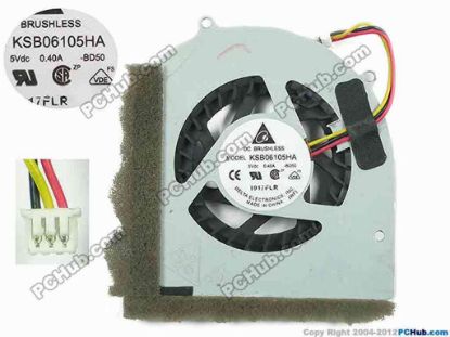 118466 Delta Electronics KSB06105HA Cooling Fan  BD50, 5V 0.40A, Bare fan Delta Electronics KSB06105HA Cooling Fan  