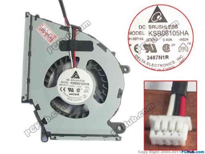 118468 Delta Electronics KSB06105HA Cooling Fan  AB24, 5V 0.40A, Bare fan Delta Electronics KSB06105HA Cooling Fan  