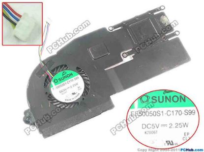 118496 SUNON EF50050S1-C170-S99 Cooling Fan  5V 2.25W, Bare fan SUNON EF50050S1-C170-S99 Cooling Fan