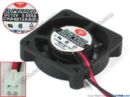 118539 Superred CHA4012AS(E) Server - Square Fan sq40x40x10, 2-wire, 12V 0.055A Superred CHA4012AS(E) Server - Square Fan 