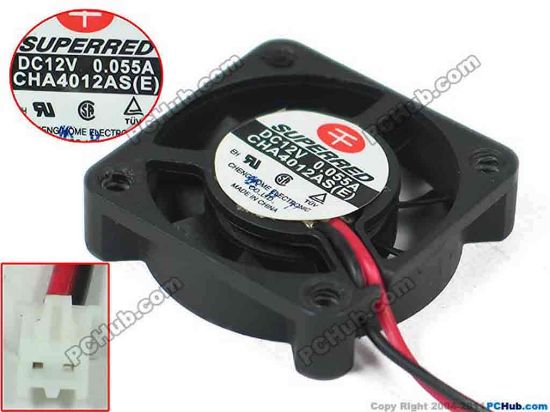 118539 Superred CHA4012AS(E) Server - Square Fan sq40x40x10, 2-wire, 12V 0.055A Superred CHA4012AS(E) Server - Square Fan 