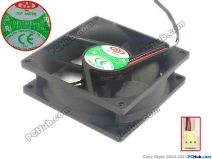 118560 TOP MOTOR DF1208BM Server - Square Fan DF1208BM-3, sq80x80x25, 3-wire, 12V 0.20A TOP MOTOR DF1208BM Server - Square Fan 