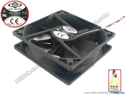 118563 TOP MOTOR DF1209SM Server - Square Fan DF1209SM-3, sq90x90x25, w400x3x3, 12V 0.25A TOP MOTOR DF1209SM Server - Square Fan