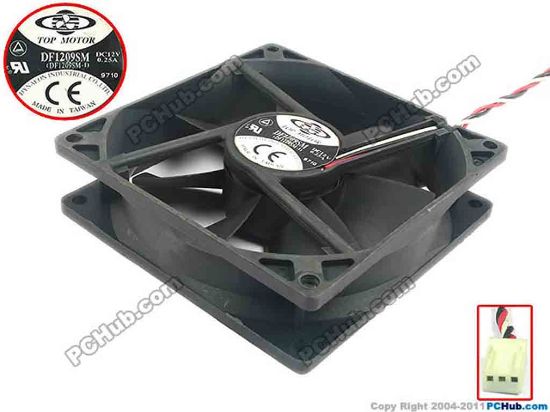 118563 TOP MOTOR DF1209SM Server - Square Fan DF1209SM-3, sq90x90x25, w400x3x3, 12V 0.25A TOP MOTOR DF1209SM Server - Square Fan