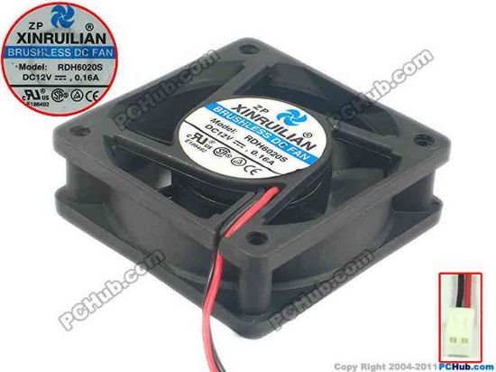 118585 XIFAN / Xinruilian RDH6020S Server - Square Fan sq60x60x20, 2-wire, 12V 0.16A XIFAN / Xinruilian RDH6020S Server - Square Fan 