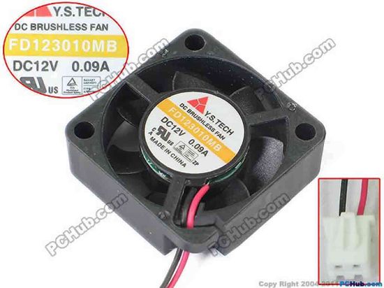 118606 Y.S TECH FD123010MB Server - Square Fan sq30x30x10, 2-wire, 12V 0.09A Y.S TECH FD123010MB Server - Square Fan 