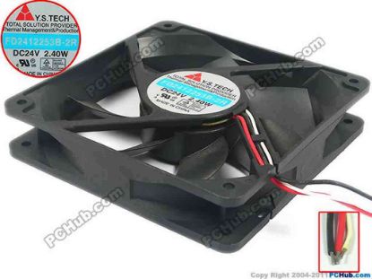 118634 Y.S TECH FD2412253B-2R Server - Square Fan sq120x120x25, 3-wire, 24V 2.40W Y.S TECH FD2412253B-2R Server - Square Fan 