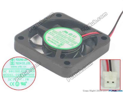 118662 Young Lin DFB400705H Server - Square Fan sq40x40x07, w50x2x2, 5V 1.3W Young Lin DFB400705H Server - Square Fan 