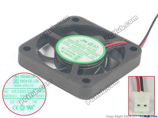 118662 Young Lin DFB400705H Server - Square Fan sq40x40x07, w50x2x2, 5V 1.3W Young Lin DFB400705H Server - Square Fan 