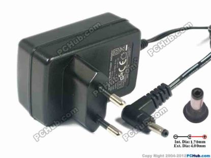 118963 Frecom FM090010-GS AC Adapter 5V-12V 9V 1A, 4.0/1.7mm, EU 2-Pin Plug, New Frecom FM090010-GS AC Adapter 5V-12V 