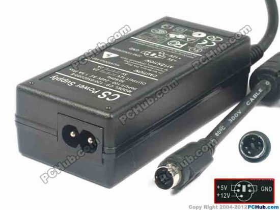 118975 Other Brands CS Power AC Adapter 5V-12V 12V 2A, 5V 2A, 5P, P3=12V, P4&5=5V, 2-Prong Other Brands CS Power AC Adapter 5V-12V