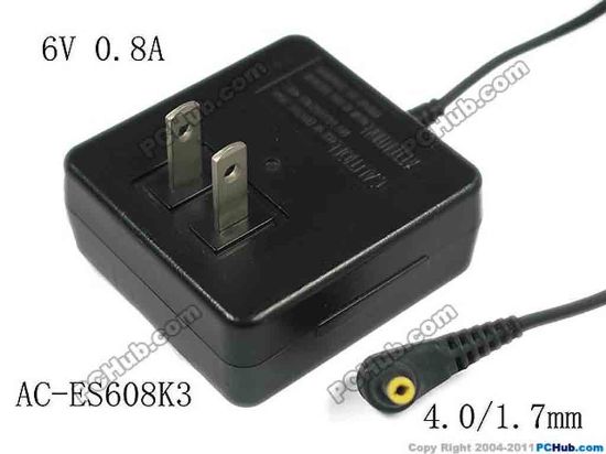 119012 Sony Common Item (Sony) AC Adapter 5V-12V 6V 0.8A, Barrel 4.0/1.7mm, US 2-Pin Plug Sony Common Item (Sony) AC Adapter 5V-12V 