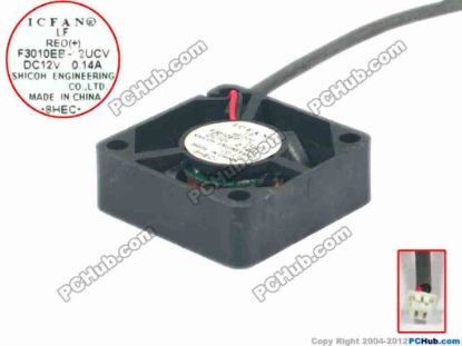 119095 ICFAN / SHICOH F3010EB-12UCV Server - Square Fan sq30x30x10, 2-wire, 12V 0.14A ICFAN / SHICOH F3010EB-12UCV Server - Square Fan 