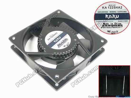 119114 Kaku KA1225HA2 Server - Square Fan sq120x120x25, 220V  Kaku KA1225HA2 Server - Square Fan 