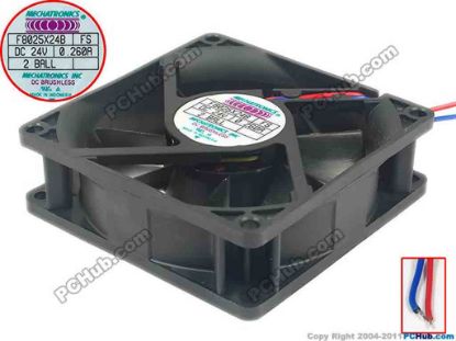 119173 MECHATRONICS F8025X24B Server - Square Fan FS, sq80x80x25, 2-wire, 24V 0.260A MECHATRONICS F8025X24B Server - Square Fan 