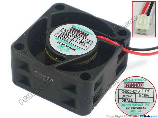 119178 MECHATRONICS G4020H24B Server - Square Fan RS, sq40x40x20, w50x2x3, 24V 0.080A MECHATRONICS G4020H24B Server - Square Fan 