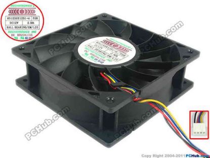 119183 MECHATRONICS MD1238X12B1+6 Server - Square Fan FSR, sq120x120x38, 4-wire, 12V 2.50A MECHATRONICS MD1238X12B1+6 Server - Square Fan 