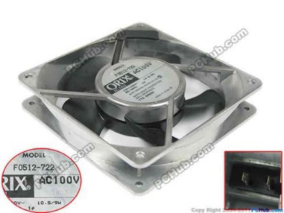 119203 ORIX F0512-722 Server - Square Fan sq120x120x25, 2pin, 100V 10.5W ORIX F0512-722 Server - Square Fan 
