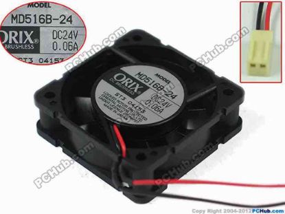 119209 ORIX MD516B-24 Server - Square Fan sq50x50x15, 2-wire, 24V 0.06A ORIX MD516B-24 Server - Square Fan 