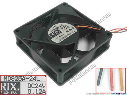 119213 ORIX MD925A-24L Server - Square Fan sq90x90x25, 3-wire, 24V 0.12A ORIX MD925A-24L Server - Square Fan 