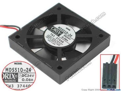 119221 ORIX MDS510-24 Server - Square Fan sq50x50x10, 2-wire, 24V 0.08A ORIX MDS510-24 Server - Square Fan 