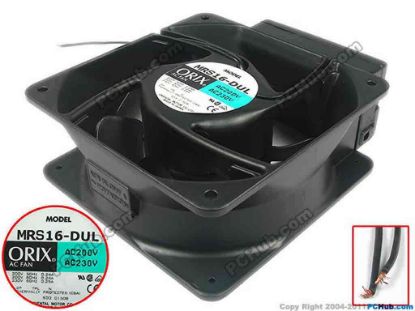 119225 ORIX MRS16-D Server - Square Fan sq160x160x60, 230V 0.25A ORIX MRS16-D Server - Square Fan