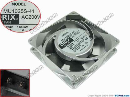119234 ORIX MU1025S-41 Server - Square Fan sq104x104x25, 200V 11W ORIX MU1025S-41 Server - Square Fan 