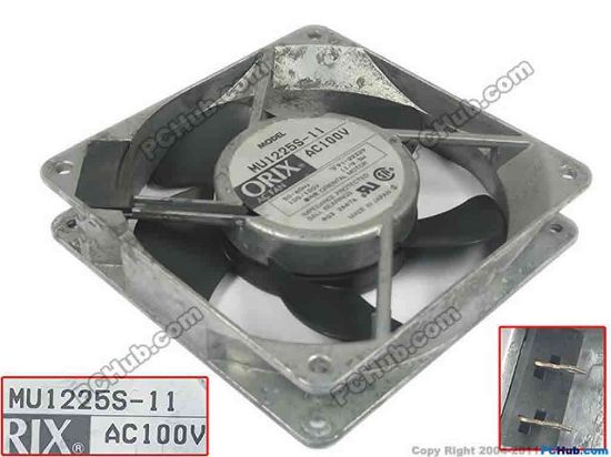 119237 ORIX MU1225S-11 Server - Square Fan sq120x120x25, 100V 11W ORIX MU1225S-11 Server - Square Fan