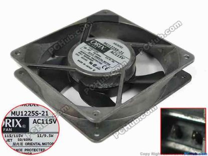 119240 ORIX MU1225S-21 Server - Square Fan sq120x120x25, 115V 11W ORIX MU1225S-21 Server - Square Fan 