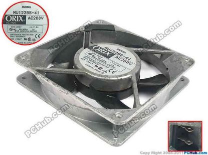 119241 ORIX MU1225S-41 Server - Square Fan sq120x120x25, 2pin, 200V 11W ORIX MU1225S-41 Server - Square Fan 