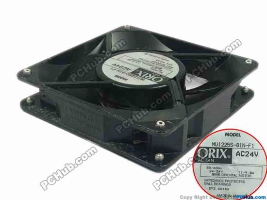 119244 ORIX MU1225S-81N-F1 Server - Square Fan sq120x120x25, 24V 11W ORIX MU1225S-81N-F1 Server - Square Fan 