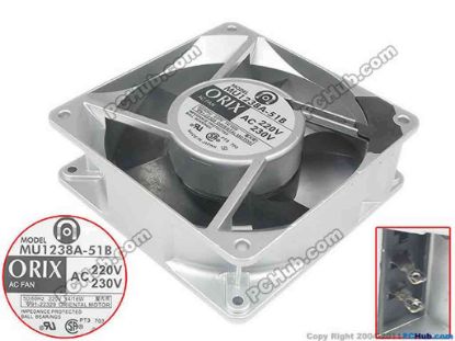 119251 ORIX MU1238A-51B Server - Square Fan sq120x120x38, 230V 16W ORIX MU1238A-51B Server - Square Fan 