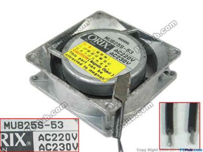 119258 ORIX MU825S-43 Server - Square Fan sq80x80x25, 200V 0.08A ORIX MU825S-43 Server - Square Fan 