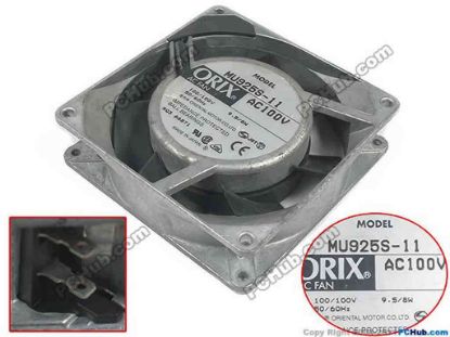 119261 ORIX MU925S-11 Server - Square Fan sq92x92x25, 100V 9.5W ORIX MU925S-11 Server - Square Fan