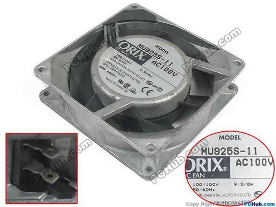 119261 ORIX MU925S-11 Server - Square Fan sq92x92x25, 100V 9.5W ORIX MU925S-11 Server - Square Fan