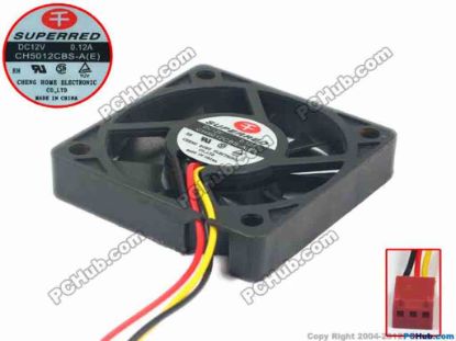 119275 Superred CH5012CBS-A(E) Server - Square Fan sq50x50x10, w120x3x3, 12V 0.12A Superred CH5012CBS-A(E) Server - Square Fan 