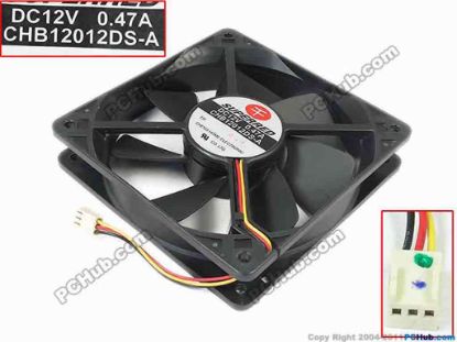 119277 Superred CHB12012DS-A Server - Square Fan sq120x120x25, w30x3x3, 12V 0.47A Superred CHB12012DS-A Server - Square Fan 