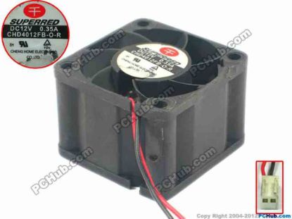 119280 Superred CHD4012FB-O-R Server - Square Fan sq40x40x28, w20x2x2, 12V 0.35A Superred CHD4012FB-O-R Server - Square Fan 