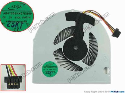 119344 ADDA AB07005HX07KB00 Cooling Fan  QAT10, 5V 0.40A, Bare fan ADDA AB07005HX07KB00 Cooling Fan  