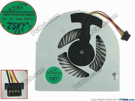119344 ADDA AB07005HX07KB00 Cooling Fan  QAT10, 5V 0.40A, Bare fan ADDA AB07005HX07KB00 Cooling Fan  