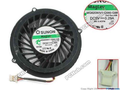119406 SUNON MG62090V1-Q060-G99 Cooling Fan  5V 0.29A, Bare fan SUNON MG62090V1-Q060-G99 Cooling Fan  