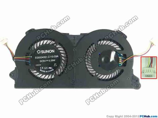119438 SUNON EG50040S1-C110-S9A Cooling Fan  w20x4x4, 5V 2.25W,  2fan, Bare fan SUNON EG50040S1-C110-S9A Cooling Fan  