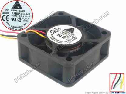 119476 Delta Electronics AFB0512HHD Server - Square Fan -4J1Y, sq50x50x20, 3-wire, 12V 0.21A Delta Electronics AFB0512HHD Server - Square Fan 