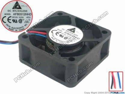 119477 Delta Electronics AFB0512HHD Server - Square Fan -6T21, sq50x50x20, 3-wire, 12V 0.21A Delta Electronics AFB0512HHD Server - Square Fan 