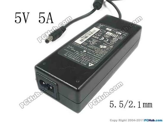 119513 Delta Electronics EADP-25NB AC Adapter - NEW Original 5V 5A, 5.5/2.1mm, 2-Prong, New Delta Electronics EADP-25NB AC Adapter - NEW Original 