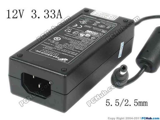 119538 FSP Group Inc FSP040-DGAA1 AC Adapter 5V-12V 12V 3.33A Barrel 5.5/2.5mm, IEC C14， NEW FSP Group Inc FSP040-DGAA1， FSP040-RHAN2， AC Adapter 5V-12V