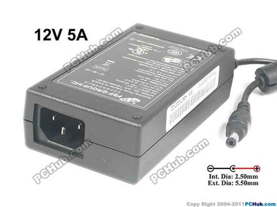 119545 FSP Group Inc FSP060-DBAB11 AC Adapter 5V-12V 12V 5A, Barrel 5.5/2.5mm, IEC C14 FSP Group Inc FSP060-DBAB11 AC Adapter 5V-12V 
